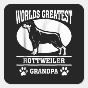 Welten kreativster Rottweiler Großpa Quadratischer Aufkleber