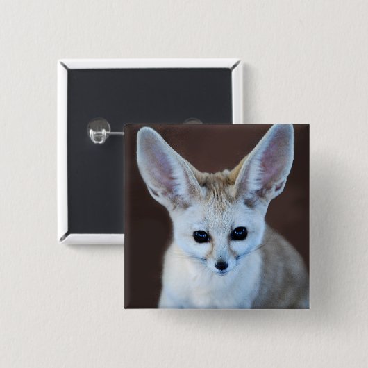 Welten Niedlicher Fennec Fox Button (Vorne & Hinten)