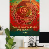 Welten von Wonder-Rumi und poetischer Kunst Poster (Heimbüro)