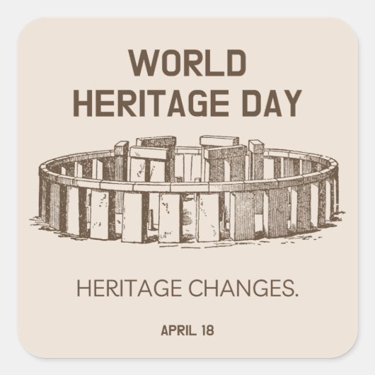 Welterbe-Tag 2023 Veränderungen des Erbes Quadratischer Aufkleber (Vorderseite)