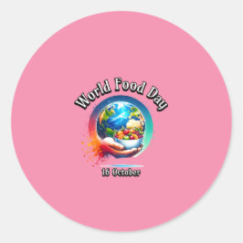 Welternährungstag. 16 Oktober Runder Aufkleber