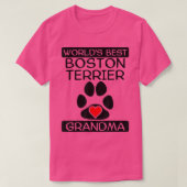 Weltes Boston Terrier Grandma Dog Paw Herz T-Shirt (Design vorne)