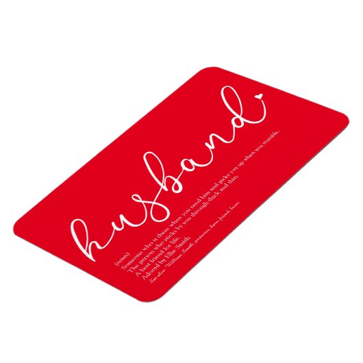 Weltes Herz für Husband-Definition-Script-Liebe Magnet (Linke Seite)