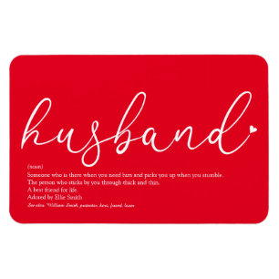 Weltes Herz für Husband-Definition-Script-Liebe Magnet