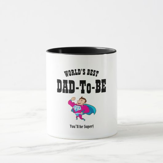 Weltet BEST VATER-to-BE - Super HERO individuell a Tasse (Zentrum)