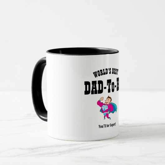 Weltet BEST VATER-to-BE - Super HERO individuell a Tasse (Vorderseite Links)