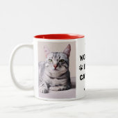 Weltet beste Cat Mama Red Two Foto Pet Lover Zweifarbige Tasse (Links)