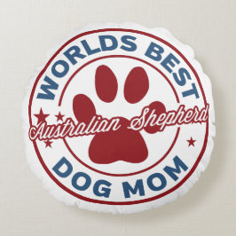 Weltet beste Mama Australian Shepherd Paw Print Rundes Kissen