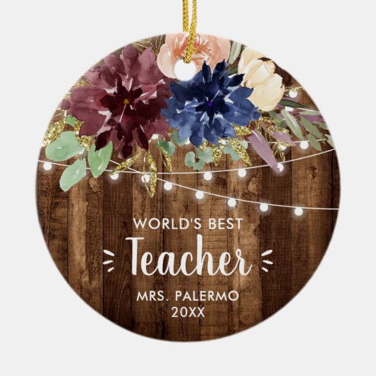 Weltet besten Lehrer Personalisiert Stall Fairy Li Keramik Ornament (Vorne)