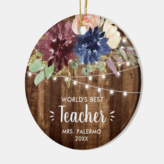 Weltet besten Lehrer Personalisiert Stall Fairy Li Keramik Ornament (Links)