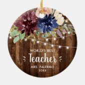 Weltet besten Lehrer Personalisiert Stall Fairy Li Keramik Ornament (Hinten)