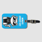 Weltet Coolste Katze mit Sonnenbrille Blue Gepäckanhänger (Vorderseite (Horizontal))