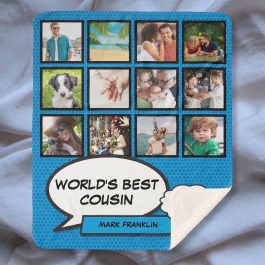 Weltet den besten Cousin Cool Fun Comic FotoCollag Sherpadecke