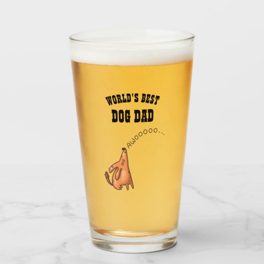 Weltet den besten DOG VATER Funny Gift für Hundevä Glas (Vorne (Gefüllt))
