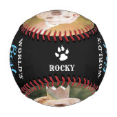 Weltet den besten Hund Vater Foto Collage Schwarz- Baseball (Rückseite)