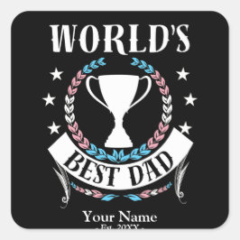 Weltet den besten Vater Vatertag, den Trans Flag C Quadratischer Aufkleber