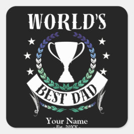 Weltet die besten Vater-Vatertag-Schwulenflaggen-F Quadratischer Aufkleber