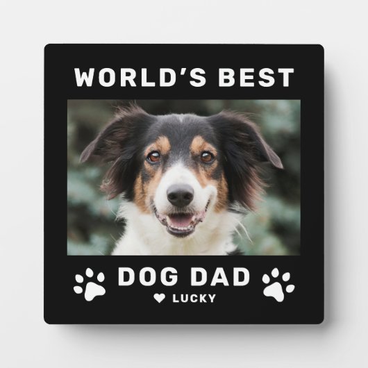 Weltet ihr bestes Vater Black Square Custom Foto Fotoplatte (Vorderseite)