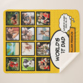 Weltet ihr bestes Vater Foto Collage Fun Cooles Co Sherpadecke (Vorderseite (Horizontal))