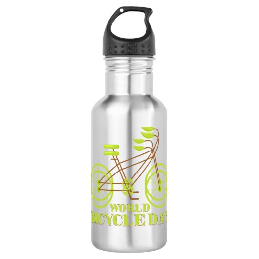 Weltfahrradtag Edelstahlflasche (Vorderseite)