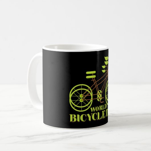 Weltfahrradtag Kaffeetasse (Vorderseite Links)