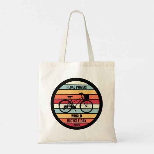 Weltfahrradtag Personalisiert Retro Tragetasche (Rückseite)