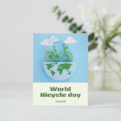 Weltfahrradtag Postkarte (Stehend Vorderseite)