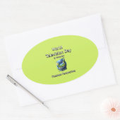 Weltfernsehtag. Pixelperspektiven Ovaler Aufkleber (Umschlag)