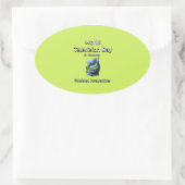 Weltfernsehtag. Pixelperspektiven Ovaler Aufkleber (Tasche)