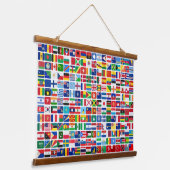 Weltflaggen aller Länder Wandteppich Mit Holzrahmen (Gewinkelt)