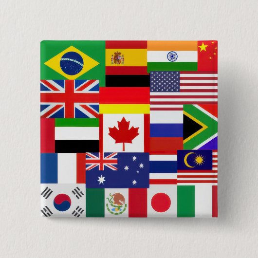 Weltflaggen Button (Vorderseite)