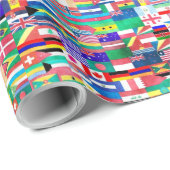 Weltflaggen-Collage Geschenkpapier (Rolleneckpunkt)