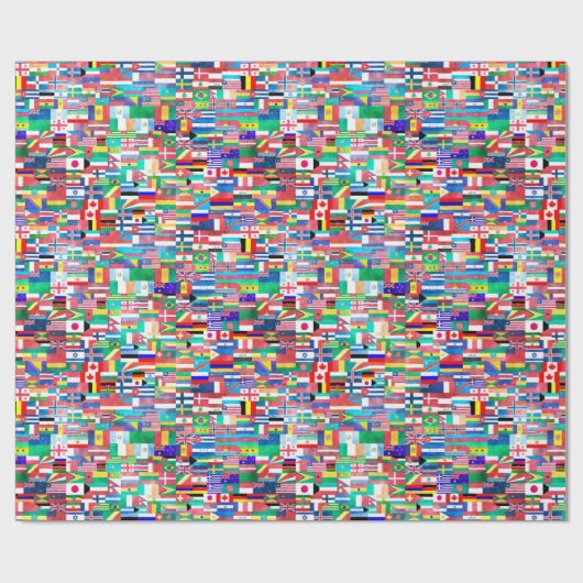 Weltflaggen-Collage Geschenkpapier (Flach)