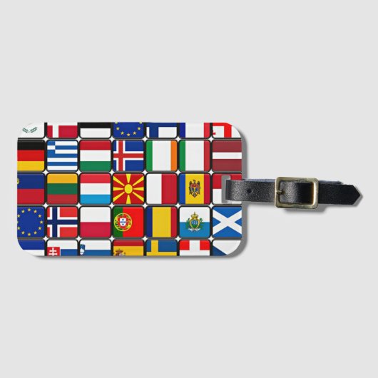 Weltflaggen Gepäckanhänger (Vorderseite (Horizontal))