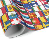 Weltflaggen Geschenkpapier (Rolleneckpunkt)
