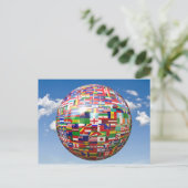 Weltflaggen in der Welt Postkarte (Stehend Vorderseite)