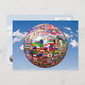 Weltflaggen in der Welt Postkarte (Vorne/Hinten)