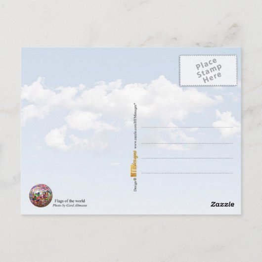 Weltflaggen in der Welt Postkarte (Rückseite)