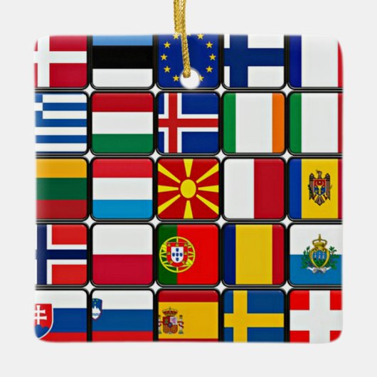 Weltflaggen Keramikornament (Vorderseite)