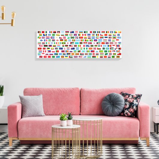 Weltflaggen Leinwanddruck (Insitu (Wohnzimmer))