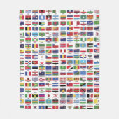 Weltflaggen mit Ländernamen Fleecedecke (Vorderseite)