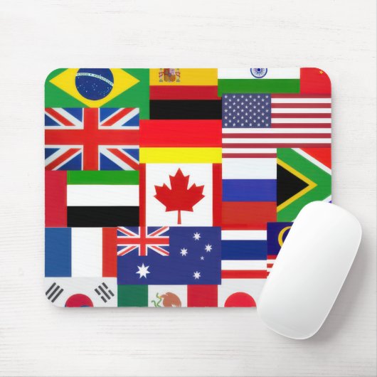 Weltflaggen Mousepad (Mit Mouse)