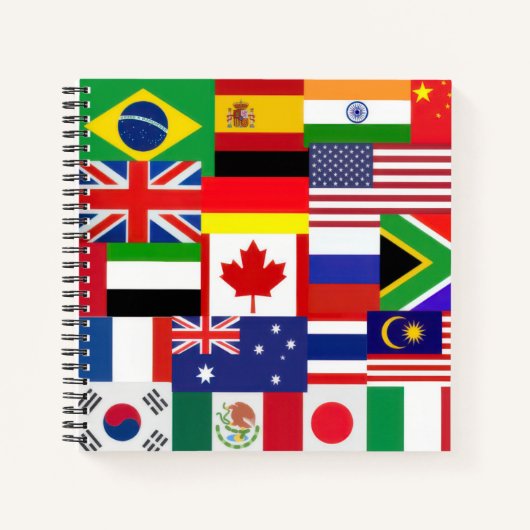 Weltflaggen Notizblock (Vorderseite)