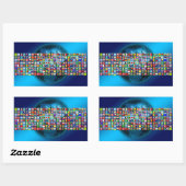 Weltflaggen Rechteckiger Aufkleber (Blatt)