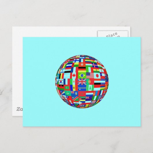 WELTFLAGS POSTKARTE (Vorne/Hinten)