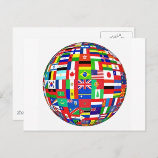 WELTFLAGS POSTKARTE (Vorne/Hinten)
