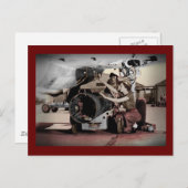 Weltfrauen im Flugzeug Postkarte (Vorne/Hinten)