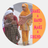 Weltfreundschaft Runder Aufkleber (Vorderseite)