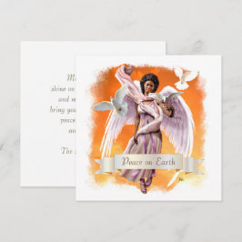 Weltfrieden. Afro Angel Flat Christmas Cards Feiertagskarte