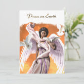 Weltfrieden. Afroamerikanischer Engel Weihnachten (Stehend Vorderseite)